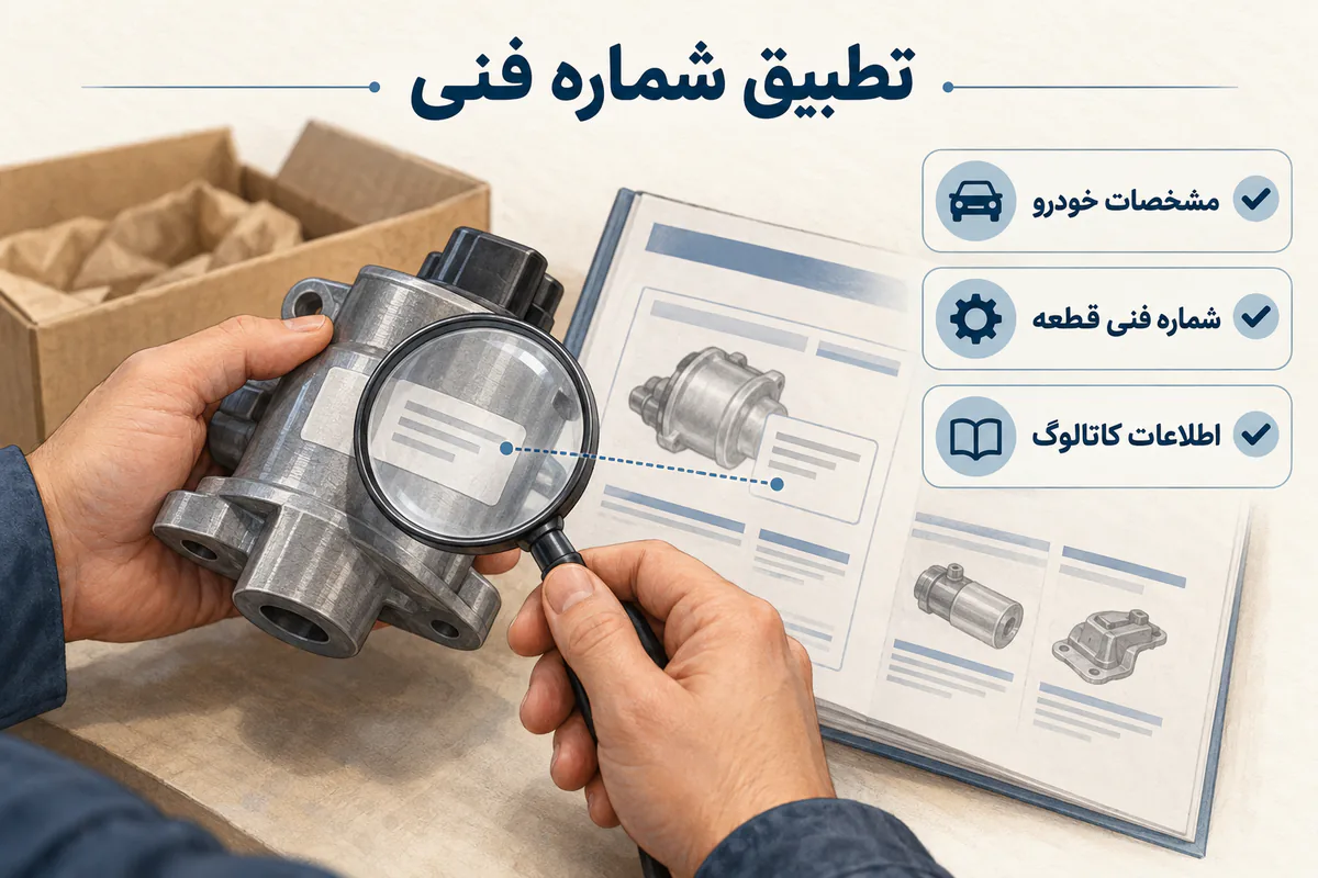 تطبیق شماره فنی قطعه با مشخصات خودرو و کاتالوگ سازنده